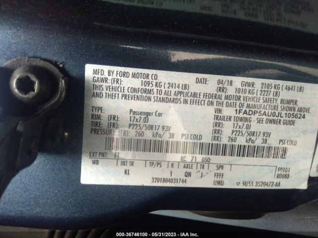 1FADP5AU0JL105624 Ford C-max Hybrid Se