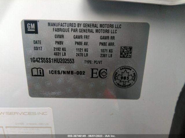 1G4ZS5SS1HU202553 Buick Lacrosse Premium