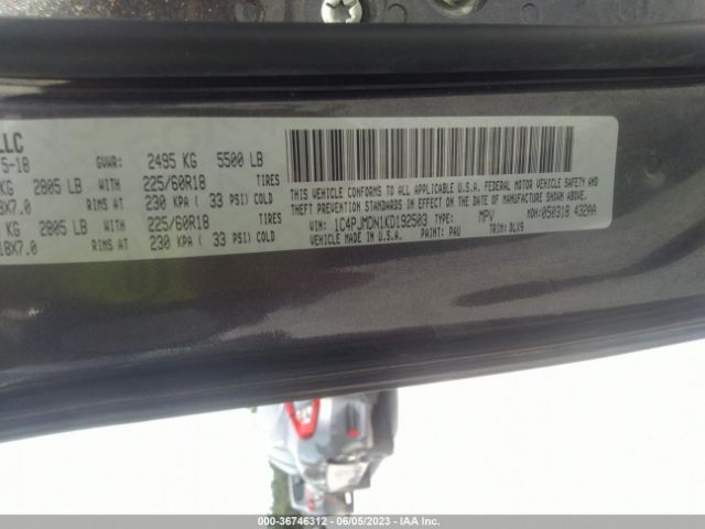 1C4PJMDN1KD192503 Jeep Cherokee Limited