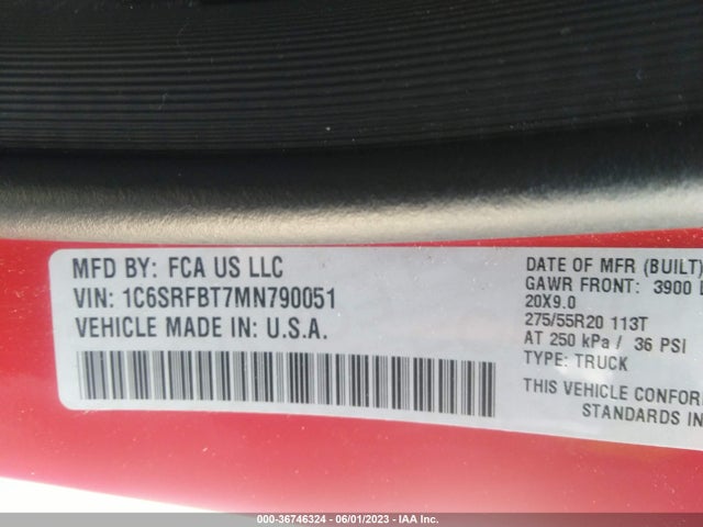 RAM 1500 Big Horn 2021 1C6SRFBT7MN790051 Image 11