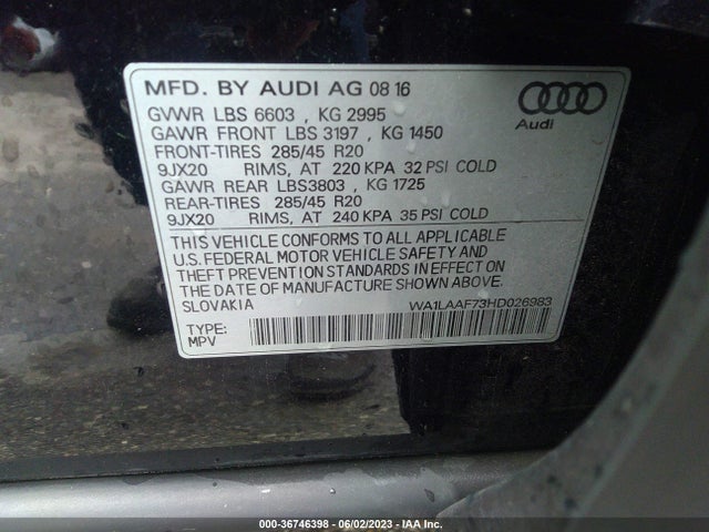 WA1LAAF73HD026983 Audi Q7 Premium Plus
