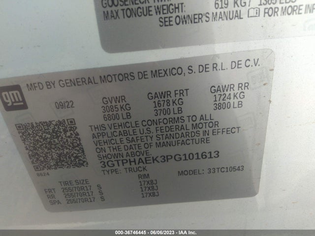 GMC Sierra 1500 Pro 2023 3GTPHAEK3PG101613 Image 9
