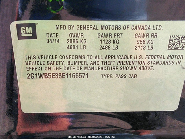 Chevrolet Impala Limited Lt 2014 2G1WB5E33E1166571 Image 9