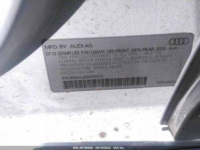 WAUBGAFL2EA036413 Audi S4 Premium Plus
