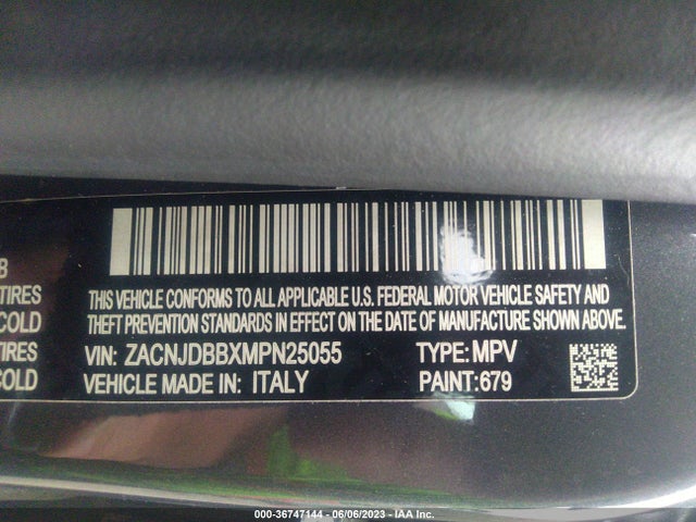 ZACNJDBBXMPN25055 Jeep Renegade Latitude