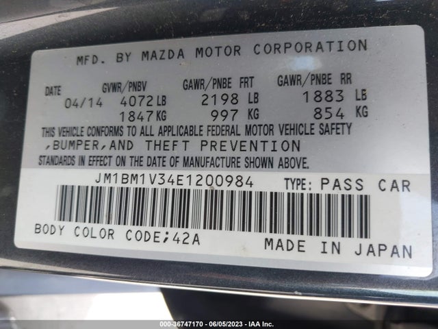 Mazda Mazda3 S Touring 2014 JM1BM1V34E1200984 Image 9