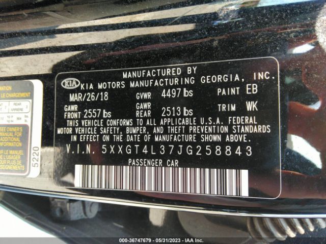 5XXGT4L37JG258843 KIA Optima Lx