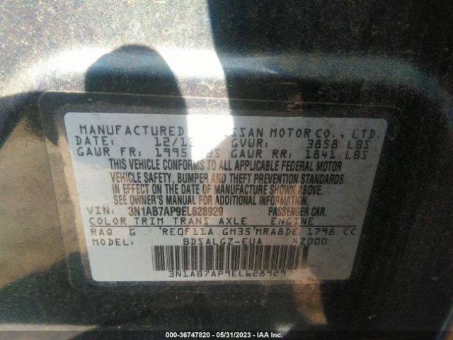3N1AB7AP9EL628929 Nissan SENTRA SL