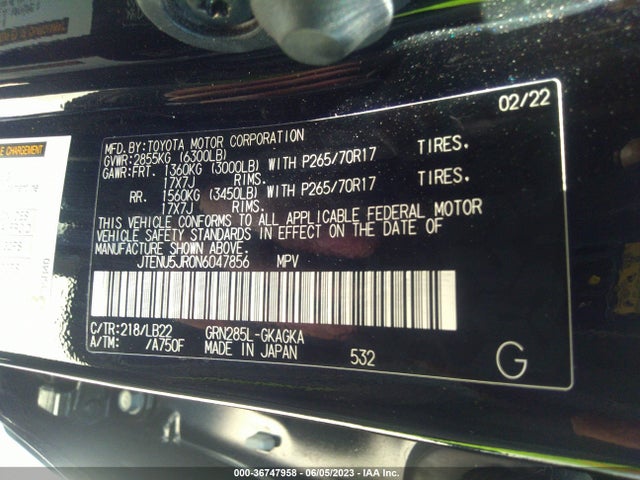 Toyota 4runner Sr5 Premium 2022 JTENU5JR0N6047856 Image 10