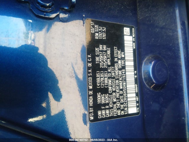 Honda HR-V EX 2017 3CZRU6H50HM719248 Image 9