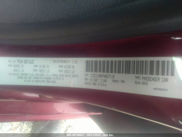 Chrysler 200 Limited 2015 1C3CCCABXFN657118 Image 9