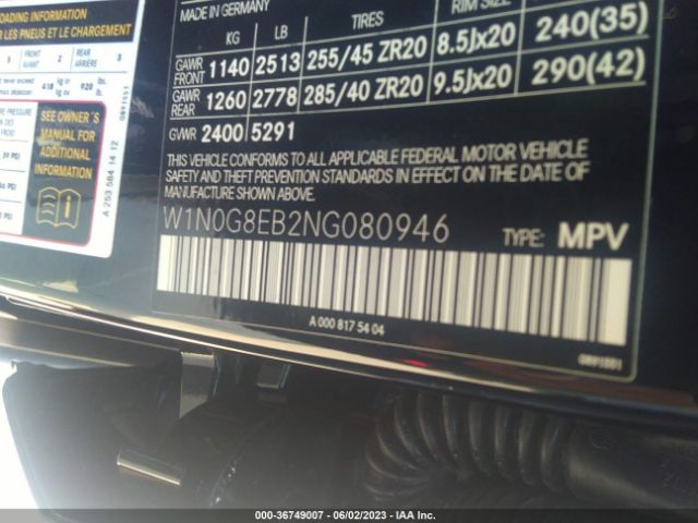 W1N0G8EB2NG080946 Mercedes-Benz Glc Glc 300