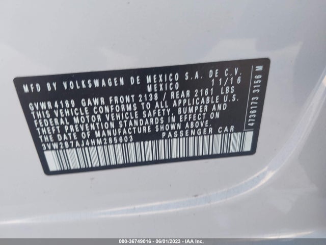 3VW2B7AJ4HM285603 Volkswagen Jetta 1.4t S
