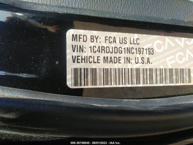 1C4RDJDG1NC197193 Dodge Durango Gt Plus