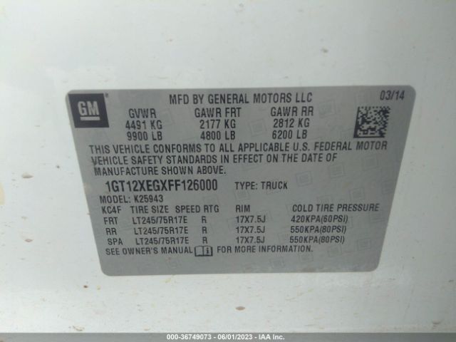 1GT12XEGXFF126000 GMC SIERRA 2500HD