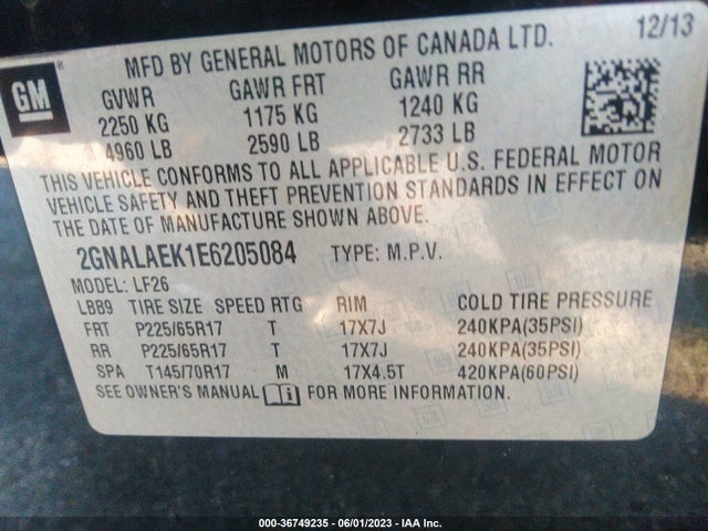 Chevrolet EQUINOX LS 2014 2GNALAEK1E6205084 Image 9