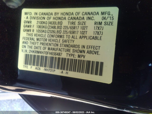 Honda Cr-v Ex-l 2015 2HKRM4H70FH656487 Image 9