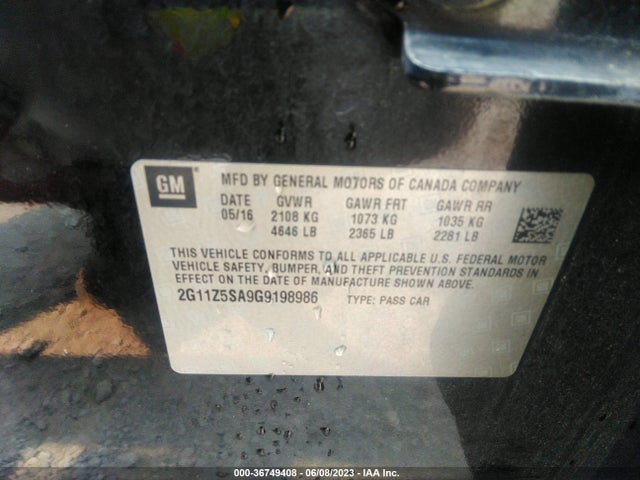 Chevrolet IMPALA LS 2016 2G11Z5SA9G9198986 Image 10