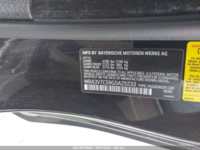 WBA3V7C59G5A25233 BMW 4 Series 428i