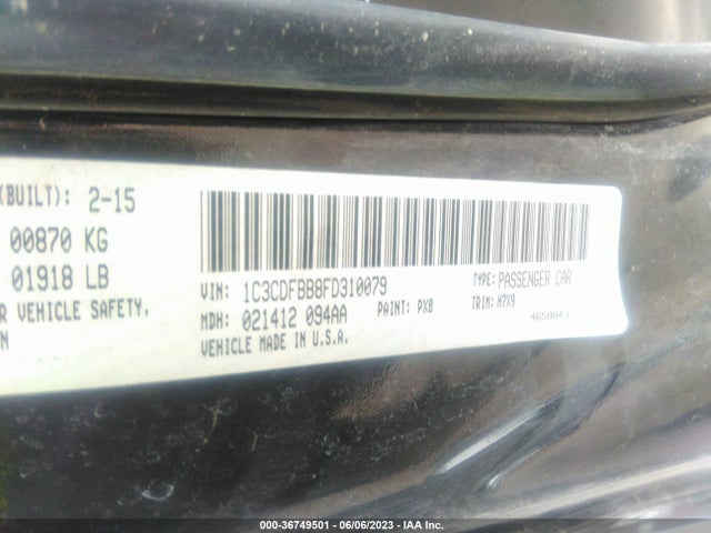 Dodge DART SXT 2015 1C3CDFBB8FD310079 Image 9