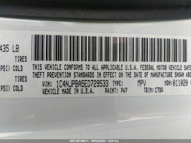 1C4NJPBA5ED729533 Jeep Patriot Sport