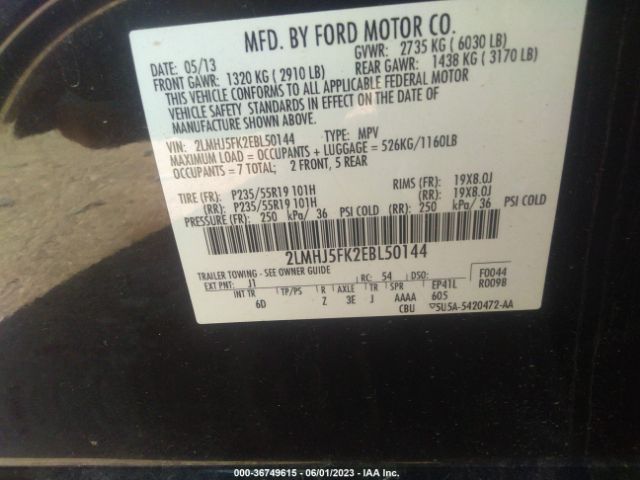 2LMHJ5FK2EBL50144 Lincoln MKT