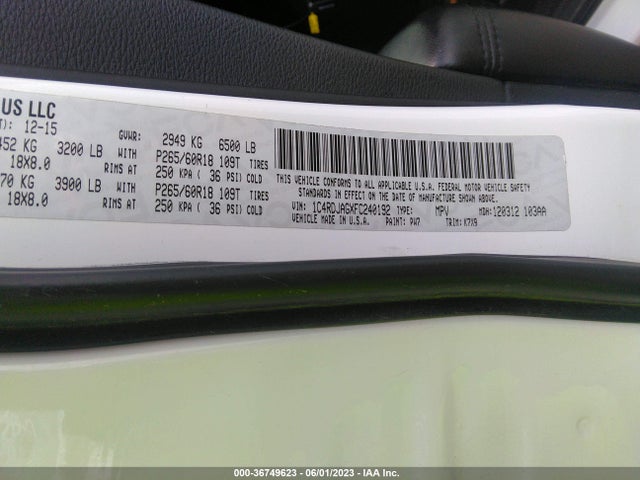 Dodge Durango Sxt 2015 1C4RDJAGXFC240192 Image 10