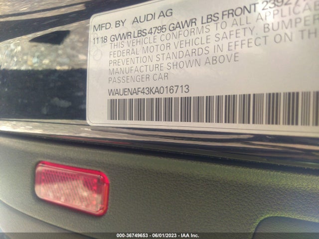 WAUENAF43KA016713 Audi A4 Premium Plus