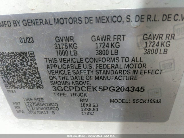 Chevrolet Silverado 1500 Custom Trail Boss 2023 3GCPDCEK5PG204345 Image 10