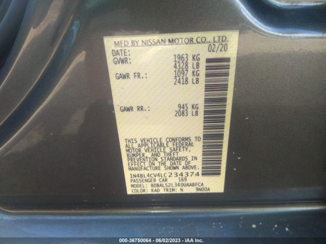 1N4BL4CV4LC234374 Nissan Altima 2.5 Sr