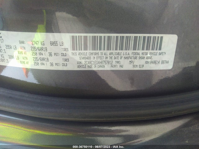 2C4RC1EG4HR757012 Chrysler Pacifica Touring-l Plus