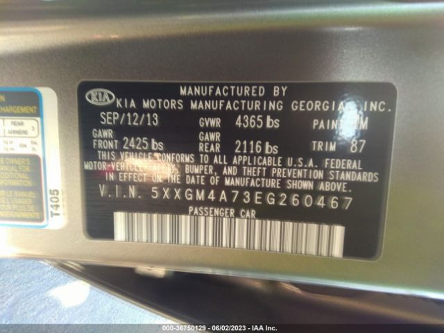 5XXGM4A73EG260467 KIA Optima Lx
