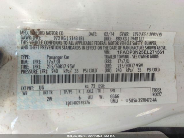 1FADP3N25EL271561 Ford Focus Titanium