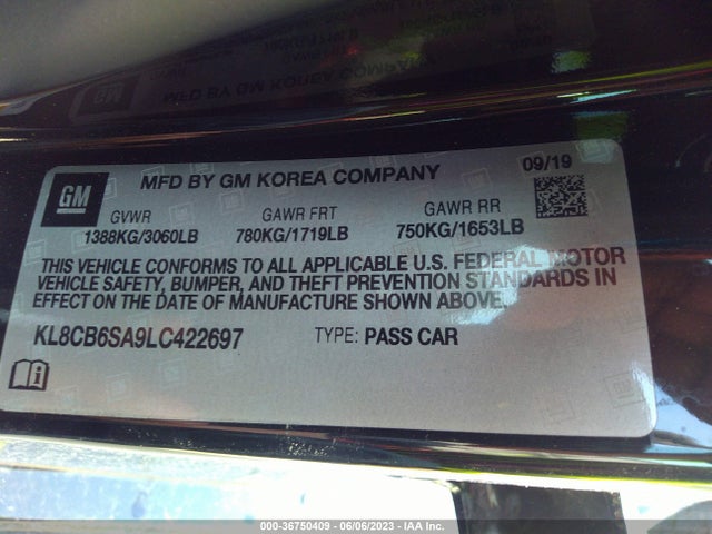 Chevrolet SPARK LS 2020 KL8CB6SA9LC422697 Image 9