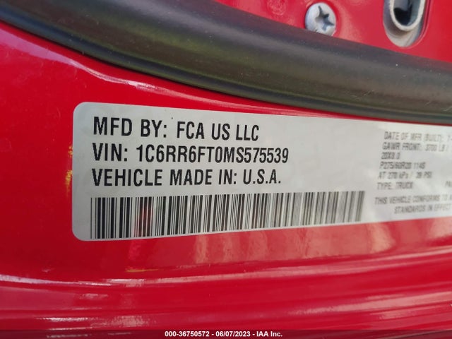 1C6RR6FT0MS575539 RAM 1500 Classic Tradesman