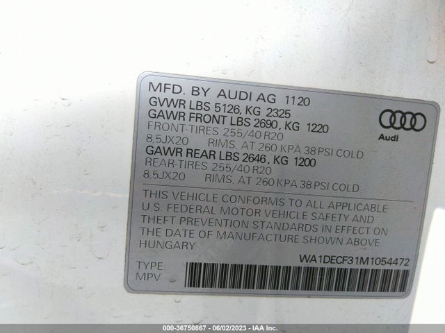 WA1DECF31M1054472 Audi Q3 S Line Premium