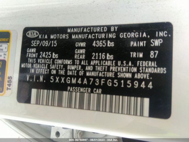 5XXGM4A73FG515944 KIA Optima Lx