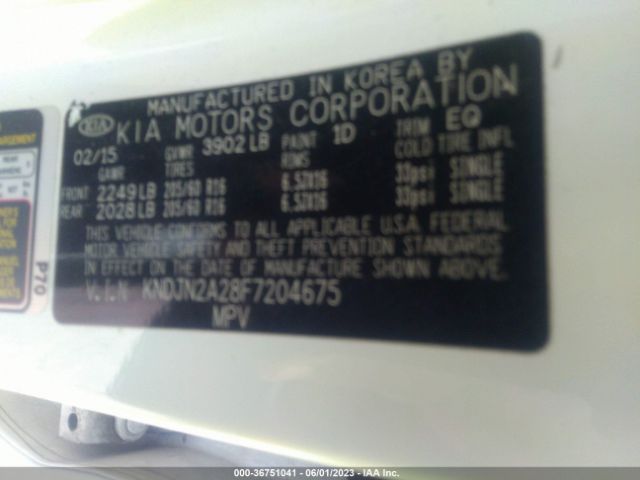 KNDJN2A28F7204675 KIA Soul Base
