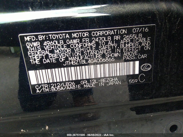 JTHBZ1BL4GA006866 Lexus GS 350