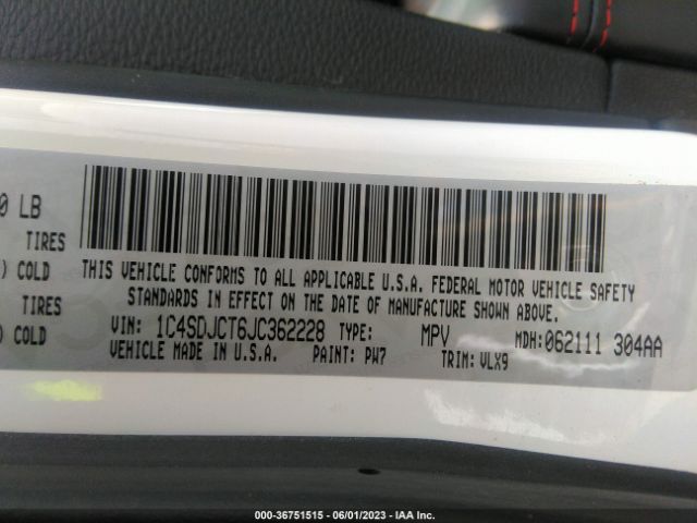 1C4SDJCT6JC362228 Dodge Durango R/t
