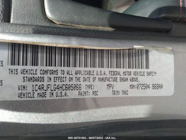 1C4RJFLG4HC605066 Jeep Grand Cherokee Trailhawk