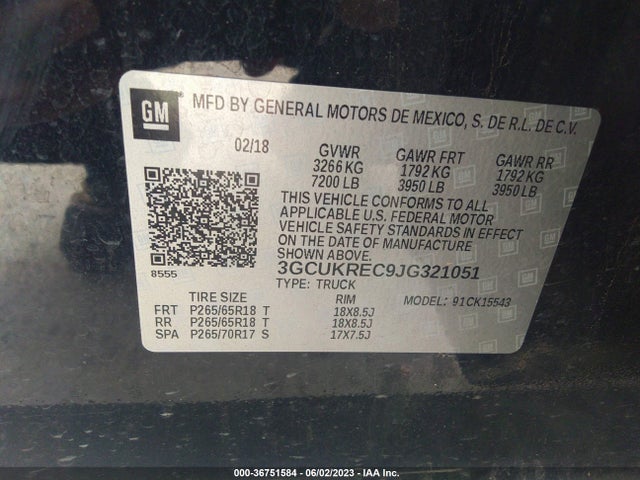 Chevrolet Silverado 1500 Lt 2018 3GCUKREC9JG321051 Image 10