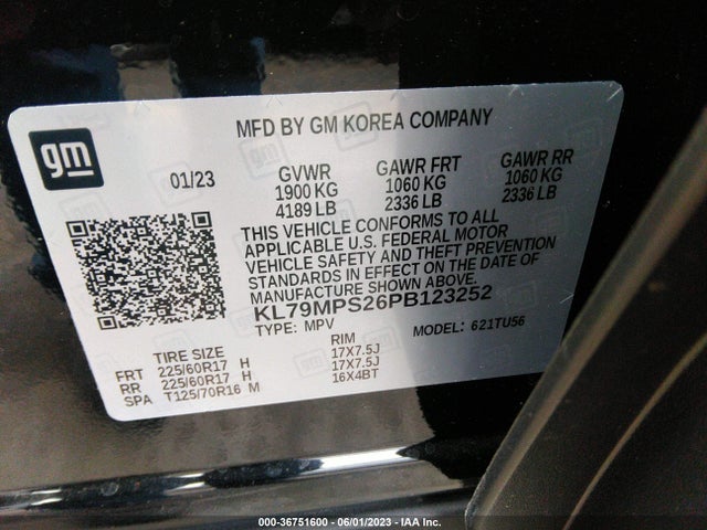 Chevrolet Trailblazer Lt 2023 KL79MPS26PB123252 Image 11