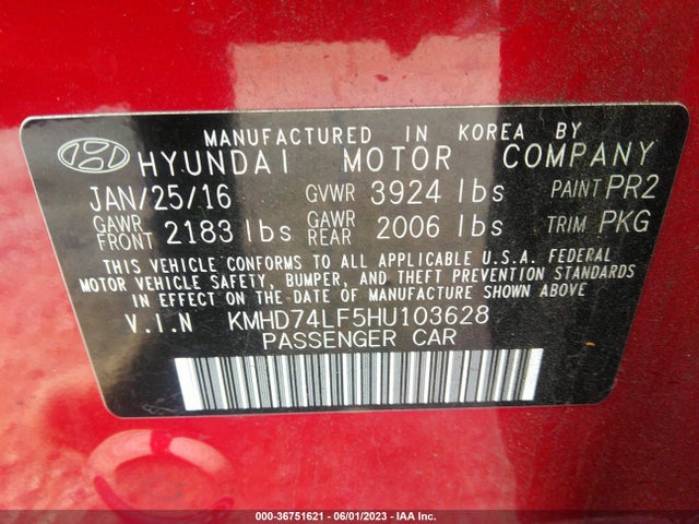 Hyundai ELANTRA SE 2017 KMHD74LF5HU103628 Image 9