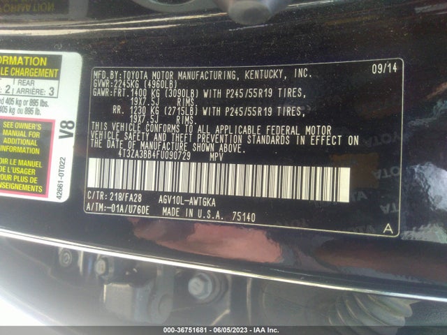 Toyota Venza Le/xle 2015 4T3ZA3BB4FU090729 Image 11