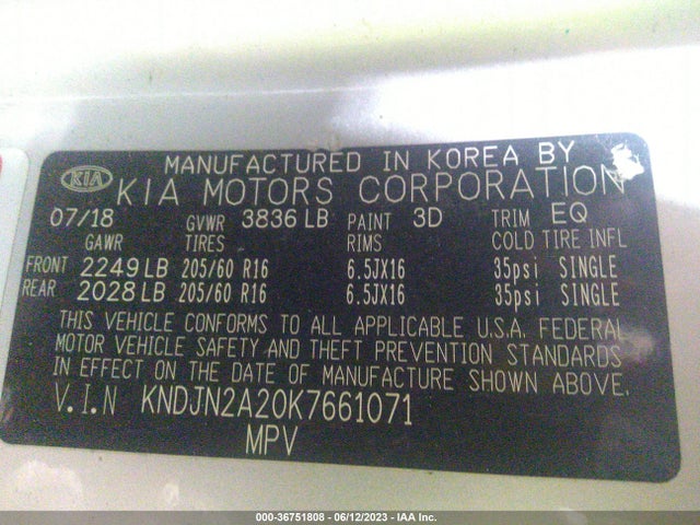 KIA Soul 2019 KNDJN2A20K7661071 Image 9