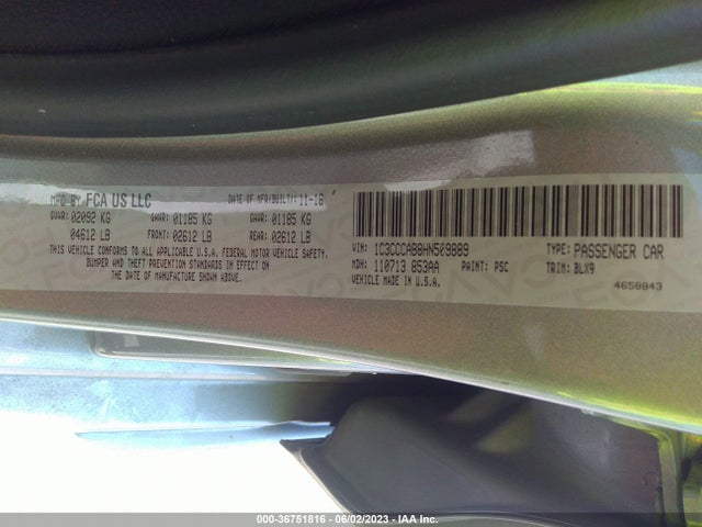 Chrysler 200 Limited Platinum 2017 1C3CCCAB8HN509889 Image 10