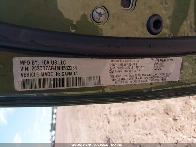 Dodge Challenger Sxt 2021 2C3CDZAG4MH533234 Image 9