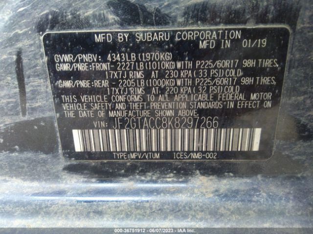 JF2GTACC8K8297266 Subaru Crosstrek Premium