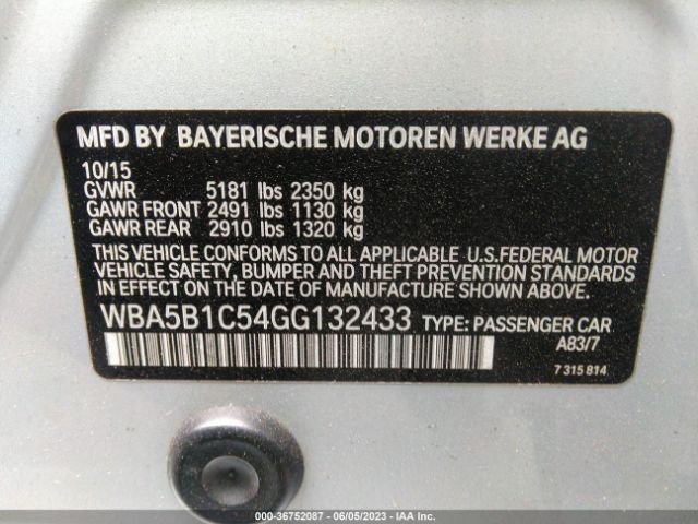 WBA5B1C54GG132433 BMW 5 Series 535i